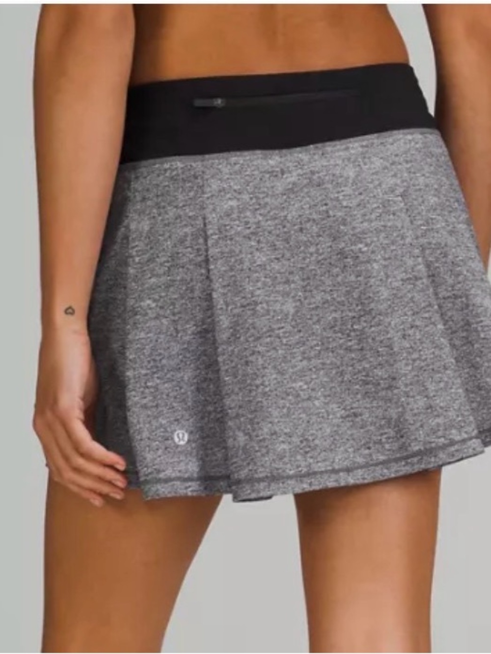 lululemon Pace Rival Mid-Rise Skirt Heathered Gray Black size 4